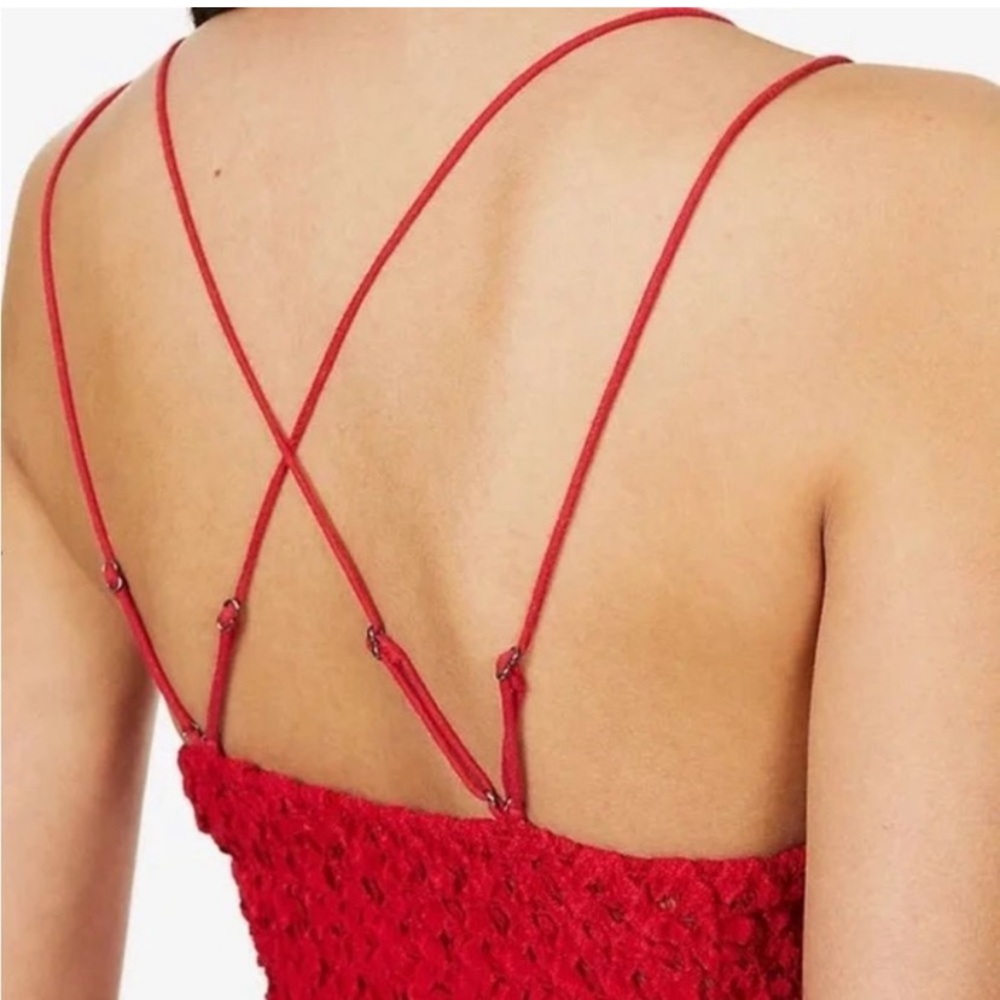 Free people lace Red Adella flutter tank top - Picture 5 of 6